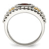Sterling Silver w/14k Accent Antiqued Cushion Gemstone Rings