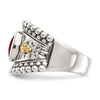 Sterling Silver w/14k Accent Antiqued Cushion Gemstone Rings