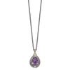 Sterling Silver w/14k Teardrop Gemstone Necklace