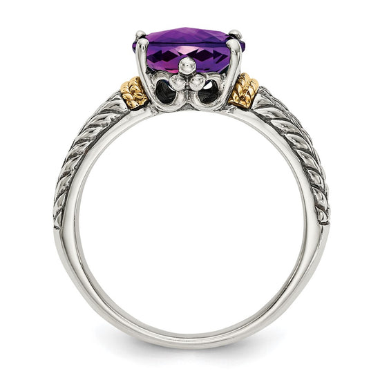 Sterling Silver with 14k Gemstone Ring