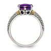 Sterling Silver with 14k Gemstone Ring
