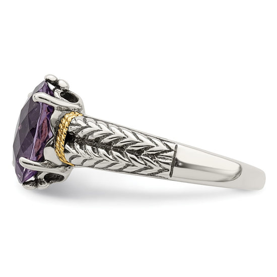 Sterling Silver with 14k Gemstone Ring