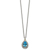 Sterling Silver w/14k Teardrop Gemstone Necklace