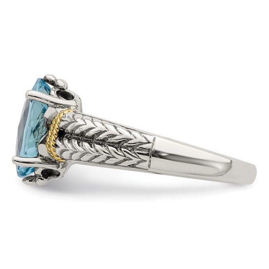Sterling Silver with 14k Gemstone Ring