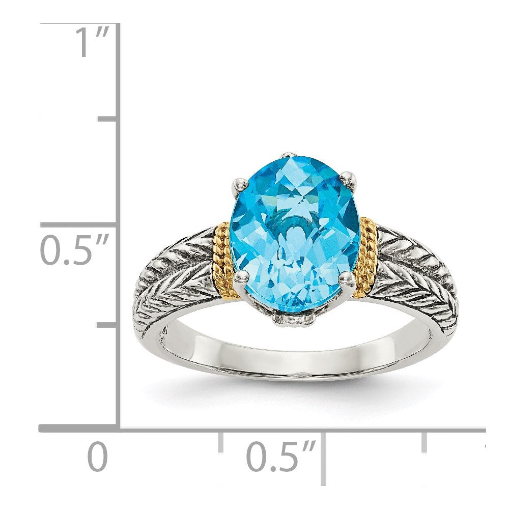 Sterling Silver with 14k Gemstone Ring
