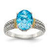 Sterling Silver with 14k Gemstone Ring