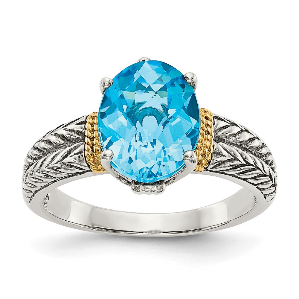 Sterling Silver with 14k Gemstone Ring