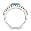 Sterling Silver w/14k Accent Antiqued Cushion Gemstone Rings