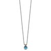 Shey Couture Sterling Silver with 14K Accent 18 Inch Antiqued Cushion Blue Topaz Necklace