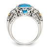 Sterling Silver Antiqued w/14k Gemstone Rings