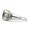 Sterling Silver Antiqued w/14k Gemstone Rings