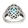 Shey Couture Sterling Silver with 14K Accent Antiqued Diamond and Cushion Blue Topaz Ring