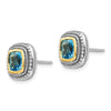 Sterling Silver with 14K Accent Gemstone Earrings