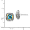Sterling Silver with 14K Accent Gemstone Earrings