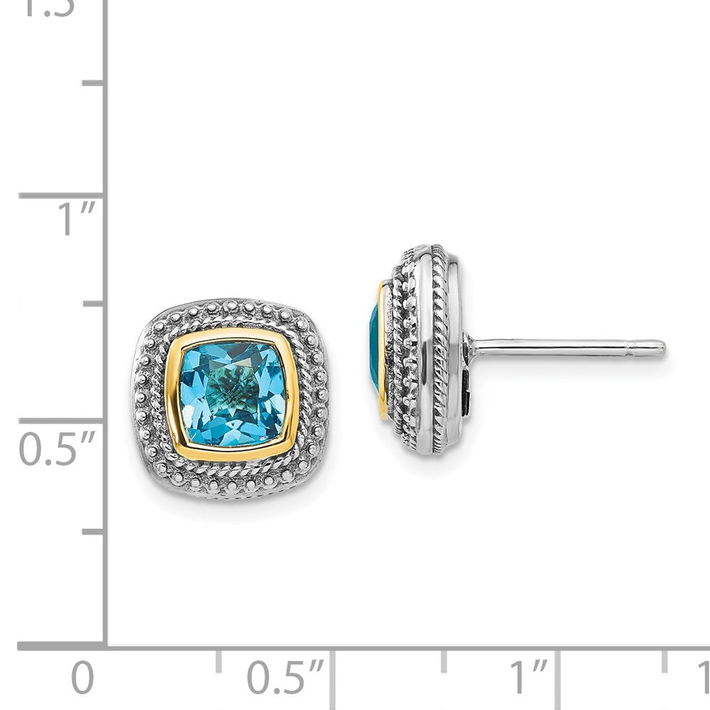 Sterling Silver with 14K Accent Gemstone Earrings