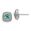 Sterling Silver with 14K Accent Gemstone Earrings