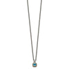 Shey Couture Sterling Silver with 14K Accent 18 Inch Antiqued Cushion Blue Topaz Necklace
