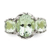 Shey Couture Sterling Silver Antiqued Oval and Round Green Quartz Ring