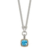 Shey Couture Sterling Silver with 14K Accent 17 Inch Antiqued Sky Blue Topaz and Diamond Necklace with 1 Inch Extender