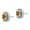 Sterling Silver with 14K Accent Gemstone Earrings