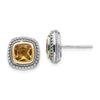 Sterling Silver with 14K Accent Gemstone Earrings