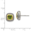 Sterling Silver with 14K Accent Gemstone Earrings