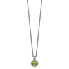 Shey Couture Sterling Silver with 14K Accent 18 Inch Antiqued Cushion Bezel Peridot Necklace