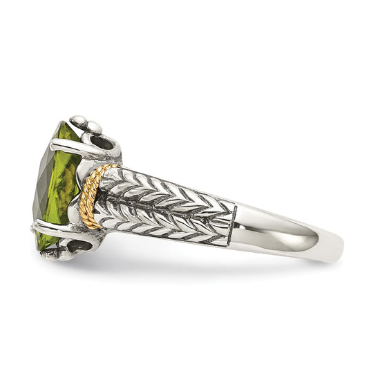 Sterling Silver with 14k Gemstone Ring