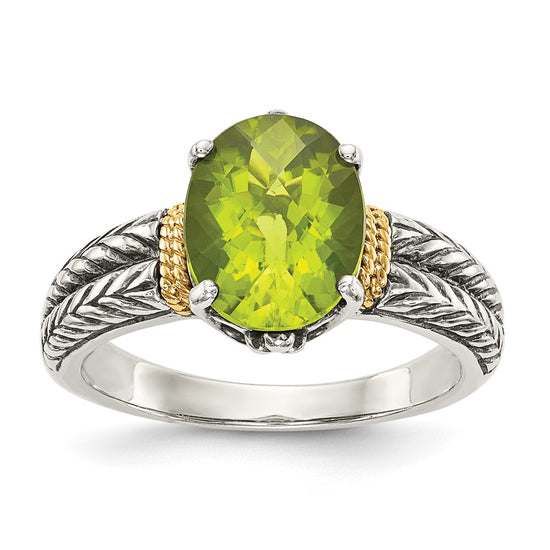 Sterling Silver with 14k Gemstone Ring