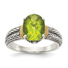 Sterling Silver with 14k Gemstone Ring