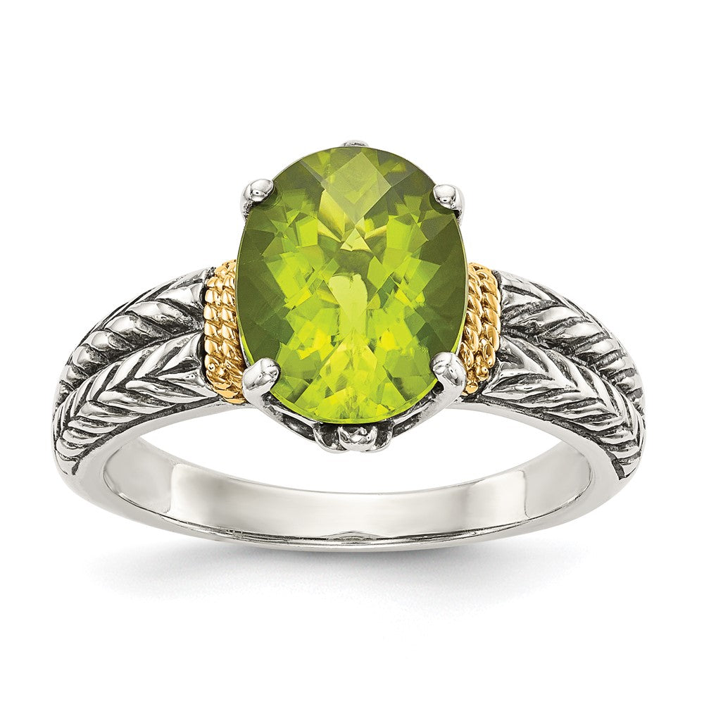 Sterling Silver with 14k Gemstone Ring