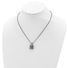 Sterling Silver w/14k Floral Gemstone Necklace