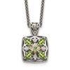 Sterling Silver w/14k Floral Gemstone Necklace