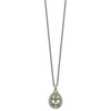 Sterling Silver w/14k Teardrop Gemstone Necklace