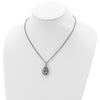 Sterling Silver w/14k Teardrop Gemstone Necklace
