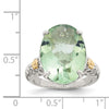 Shey Couture Sterling Silver Rhodium-plated with 14K Accent Oval Green Quartz Ring