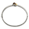 Shey Couture Sterling Silver with 14K Accent Antiqued Smoky Quartz and Diamond Bangle Bracelet