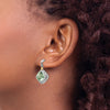 Shey Couture Sterling Silver Rhodium-plated with 14K Accent Cushion Green Quartz Post Dangle Earrings