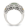 Sterling Silver Antiqued w/14k Gemstone Rings