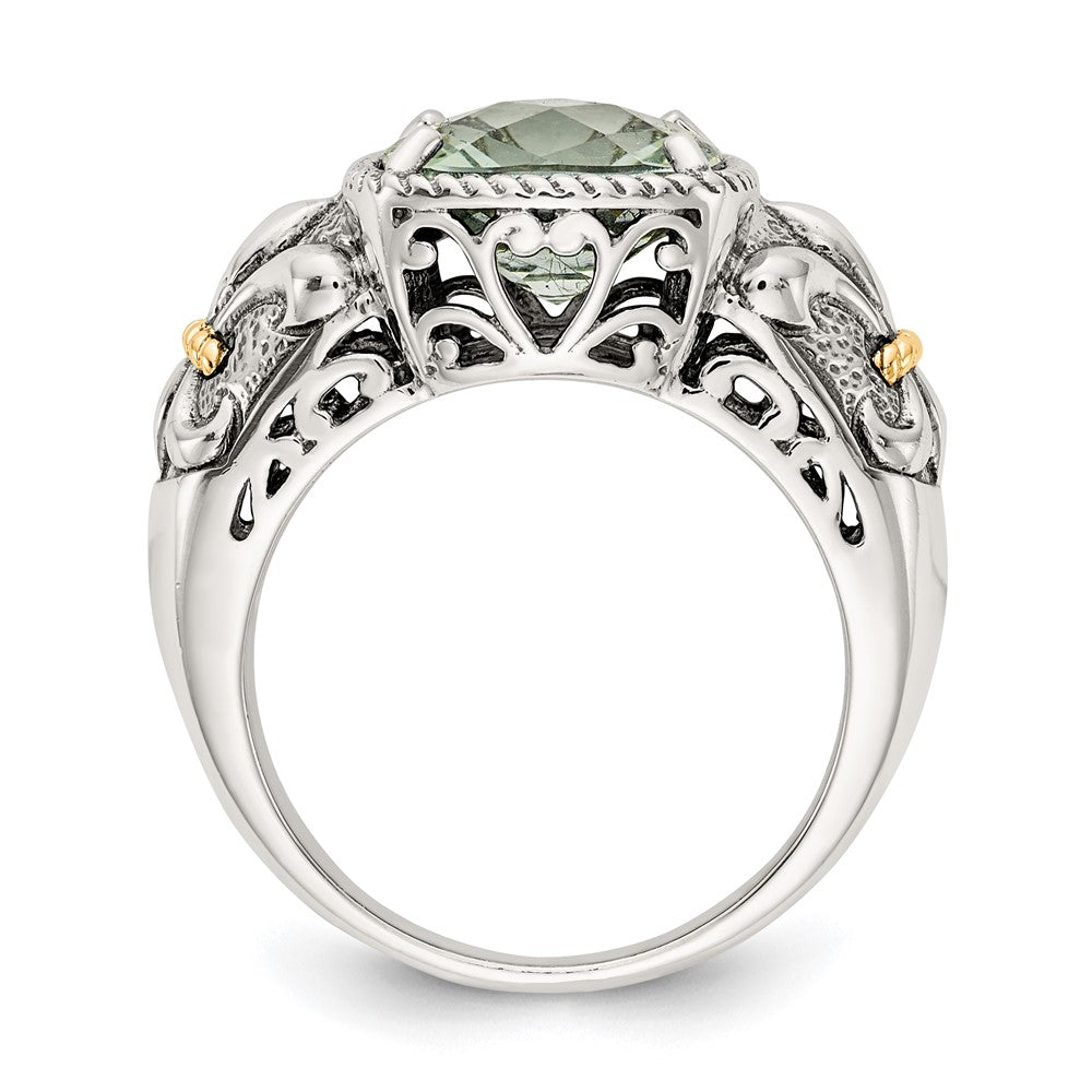 Sterling Silver Antiqued w/14k Gemstone Rings