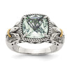 Sterling Silver Antiqued w/14k Gemstone Rings