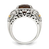Sterling Silver Antiqued w/14k Gemstone Rings