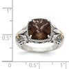 Sterling Silver Antiqued w/14k Gemstone Rings