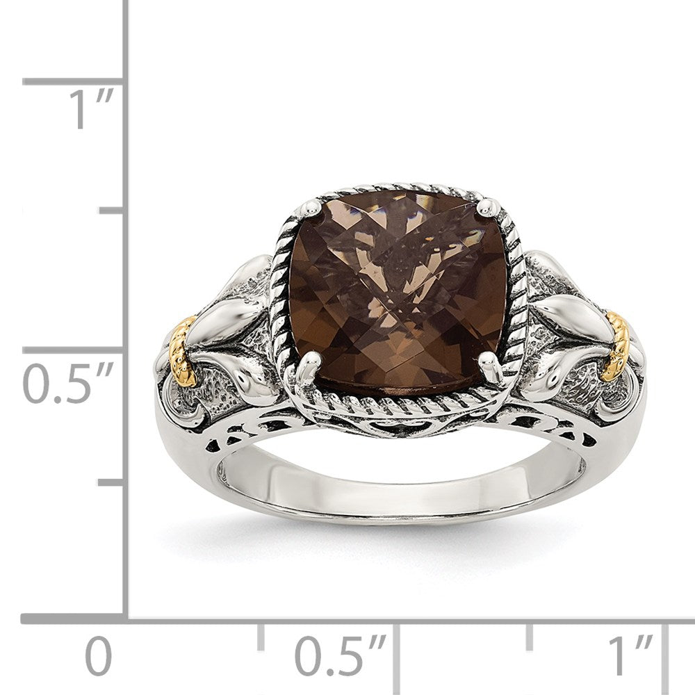 Sterling Silver Antiqued w/14k Gemstone Rings