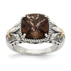 Sterling Silver Antiqued w/14k Gemstone Rings