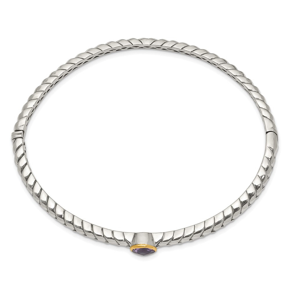 Gold Gemstone Hinged Bangles