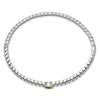 Shey Couture Sterling Silver Antiqued with 14K Accent Round Bezel Blue Topaz Bangle Bracelet