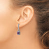 Shey Couture Sterling Silver with 14K Accent Antiqued Cushion Amethyst Post Dangle Earrings