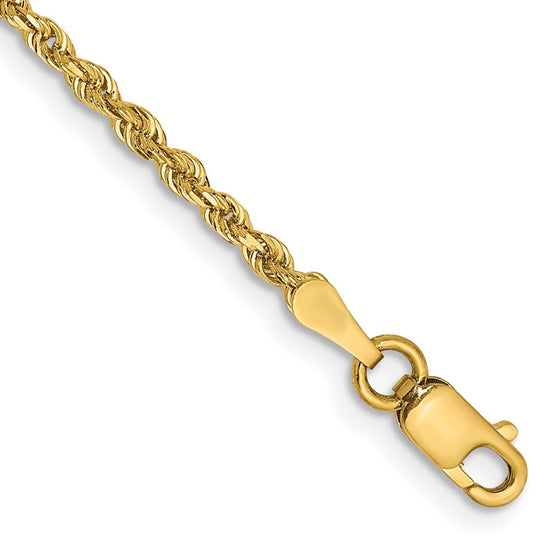 Gold (14K & 10K) Diamond-Cut Quadruple Rope Chain — 2 mm