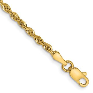 Gold (14K & 10K) Diamond-Cut Quadruple Rope Chain — 2.25 mm